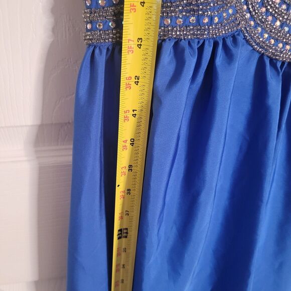 Mike Bennet formal gown with attached crystal belt royal blue HOCO wedding..sz 4 - Picture 6 of 10
